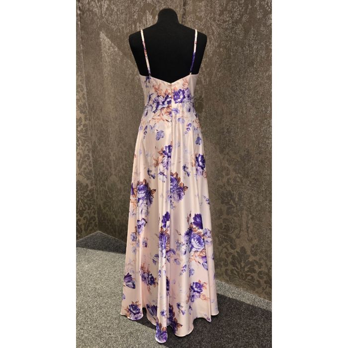 Abendkleid mit Blumenprint, vanilla/print