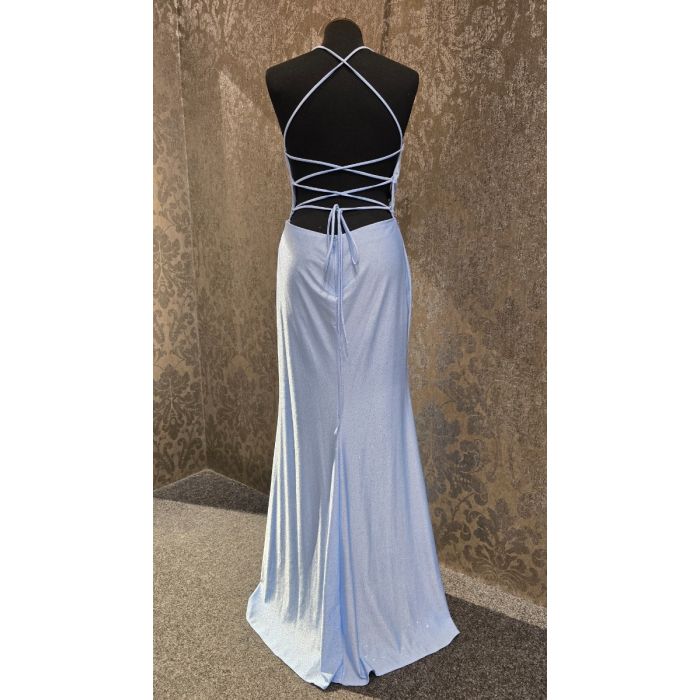 Jerseykleid mit Wasserfallausschnitt, light blue