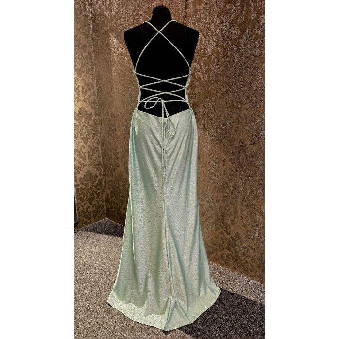 Jerseykleid mit Wasserfallausschnitt, mint