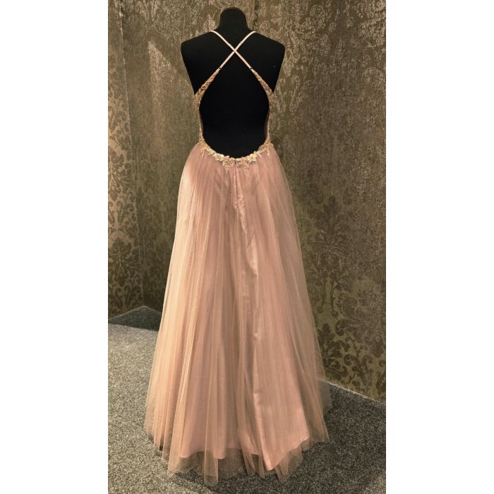 Abendkleid mit Schlitz, cappuccino cake