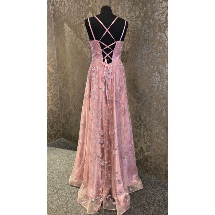 Abendkleid, dark rose/glitter
