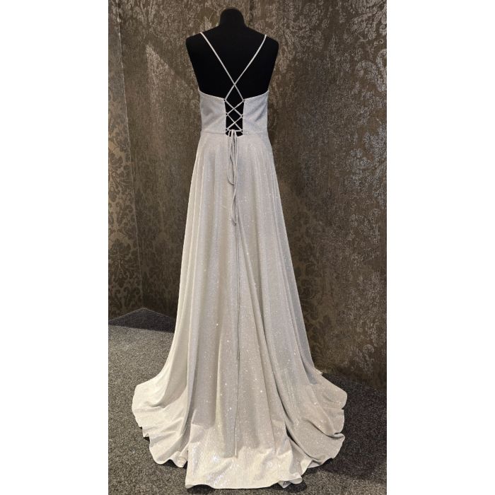Abendkleid, grey/glitter