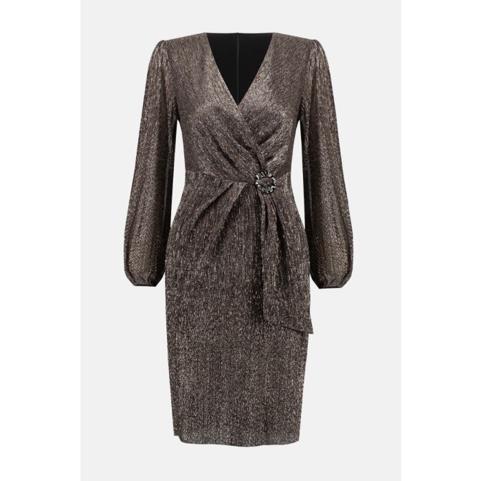 Kleid in Wickeloptik,schwarz/roségold