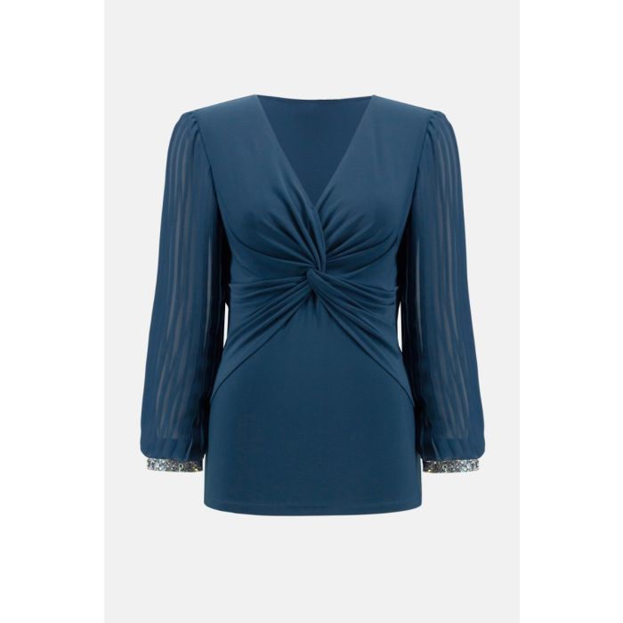 Bluse mit Plisseearm, abenddämmerung