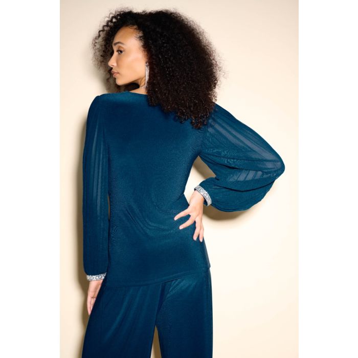Bluse mit Plisseearm, abenddämmerung