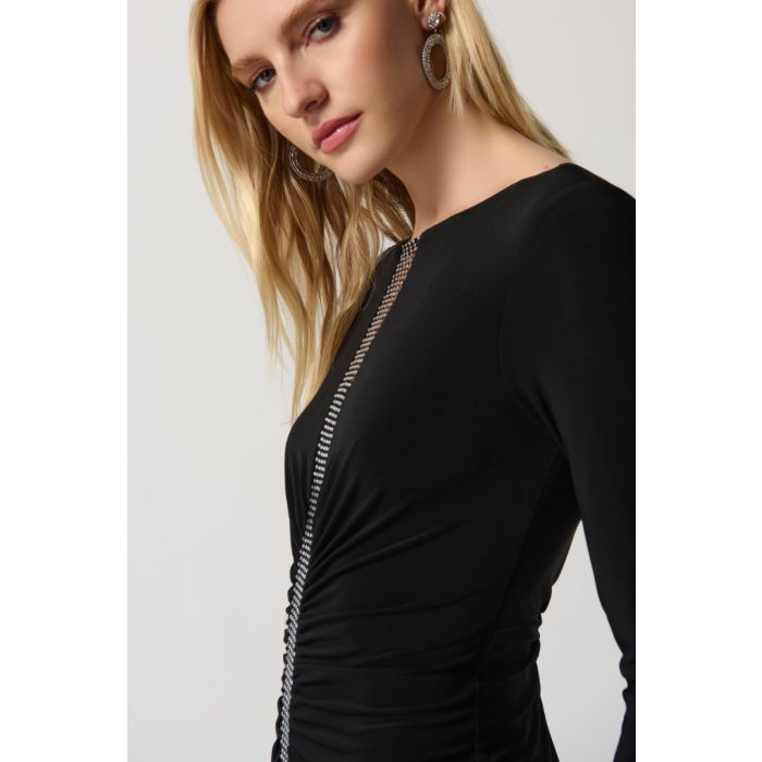 Etuikleid mit Strass, black/silver
