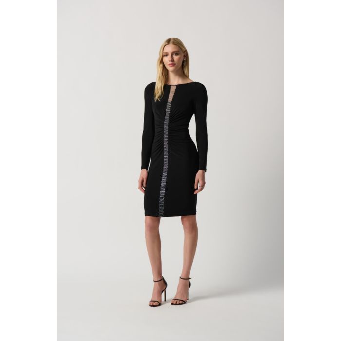 Etuikleid mit Strass, black/silver