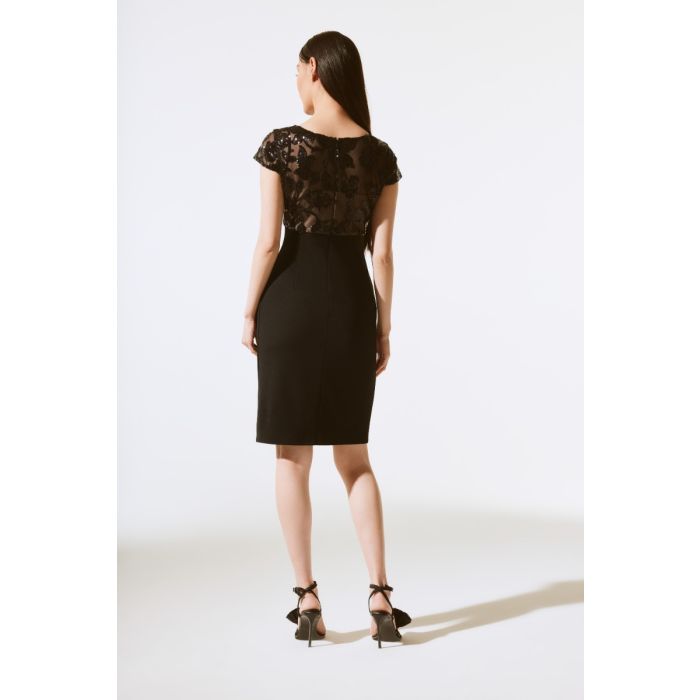 Etuikleid mit Spitze, black/nude