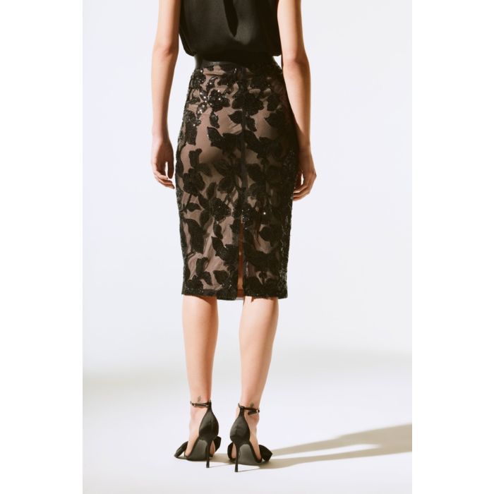 Spitzenrock, black/nude
