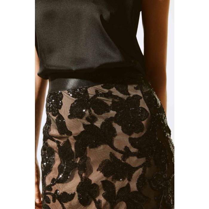Spitzenrock, black/nude
