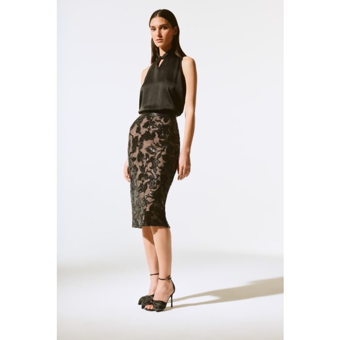 Spitzenrock, black/nude