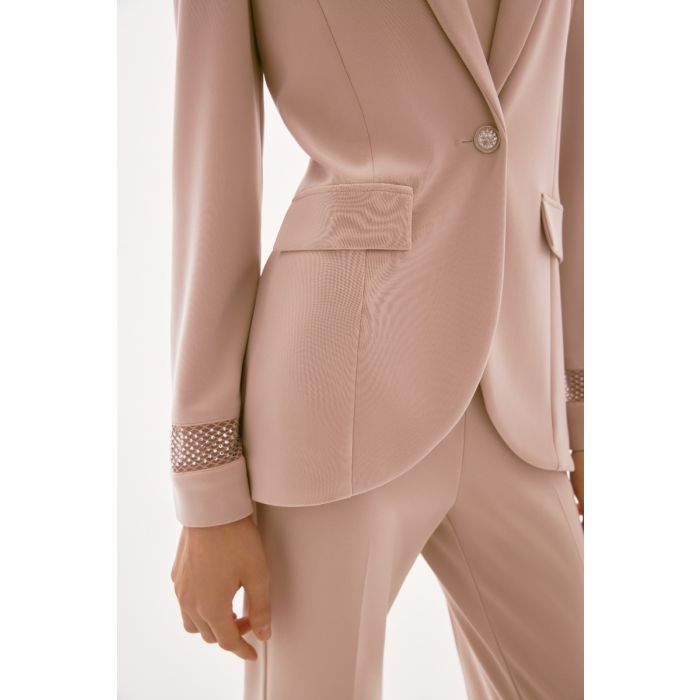 Blazer mit Mesheinsatz, sand