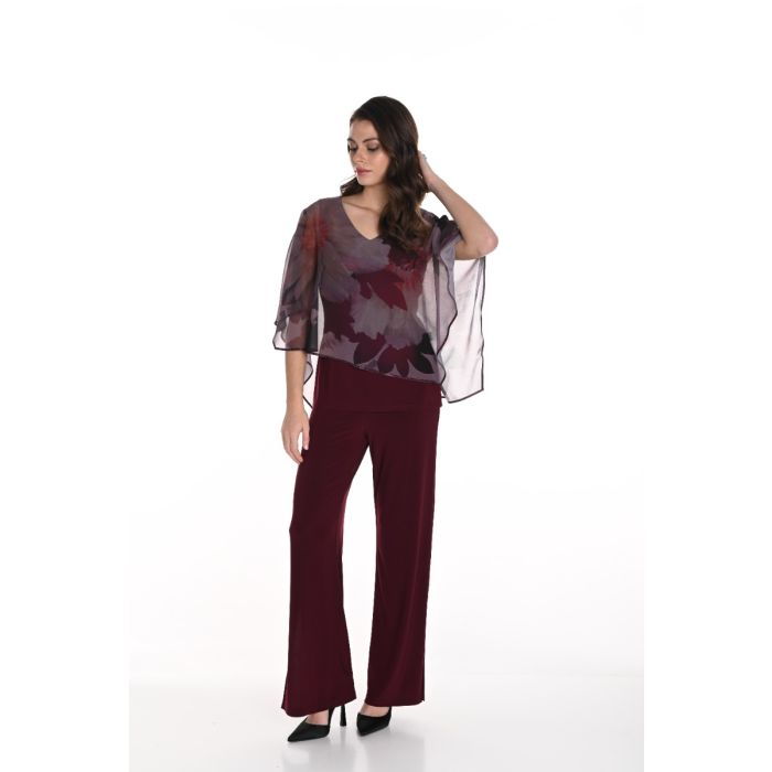 Jerseyhose mit Schlitz, wine