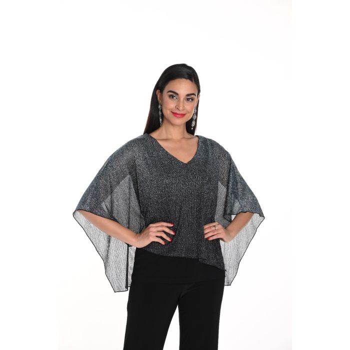 Bluse mit Überwurf, teal/black