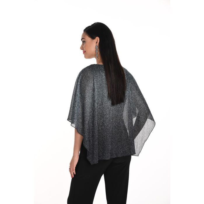 Bluse mit Überwurf, teal/black