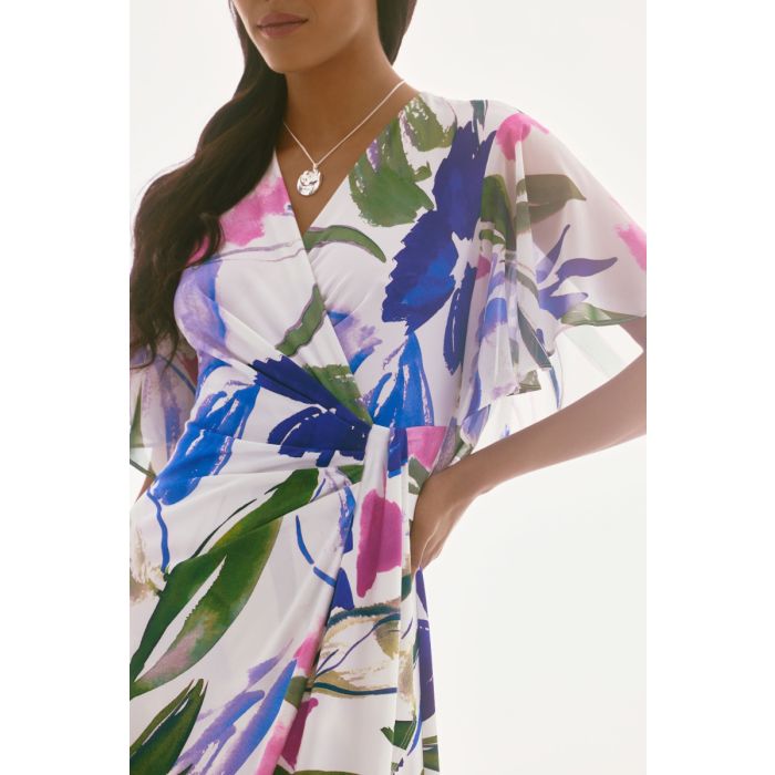 Kleid mit Volants, elfenbein/multi