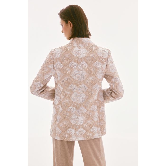 Blazer mit Jaquard Muster, beige/silver