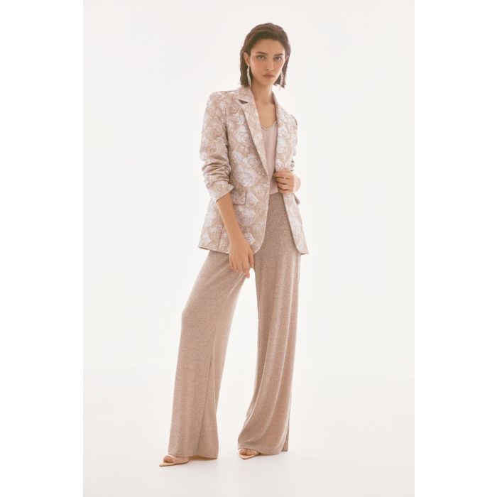 Blazer mit Jaquard Muster, beige/silver