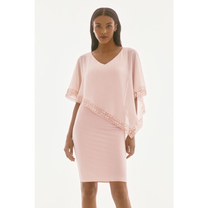 Kleid mit Überwurf, quarzrosa