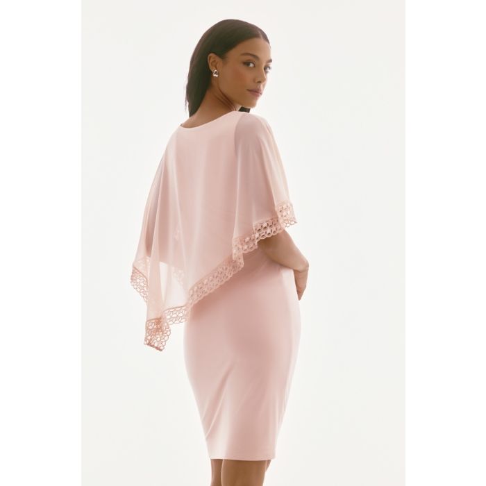 Kleid mit Überwurf, quarzrosa