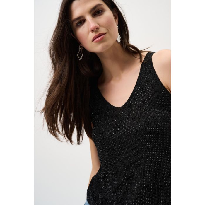 Da-Top mit Glitzer, black