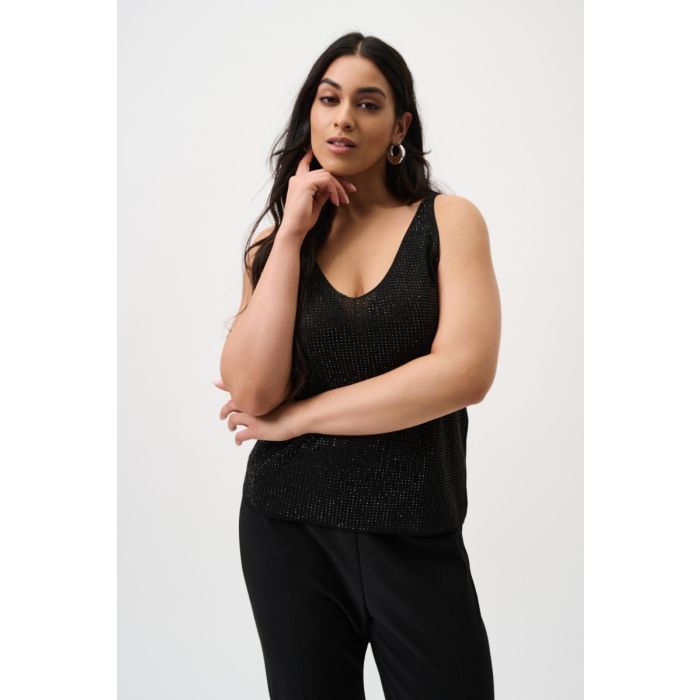 Da-Top mit Glitzer, black