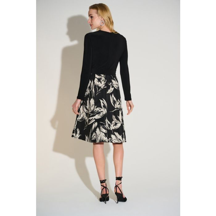 Jaquard-Kleid, elefenbein/schwarz