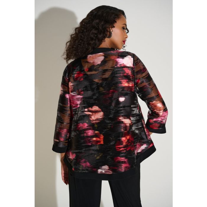 Swing-Jacket, Organza, black/red/multi