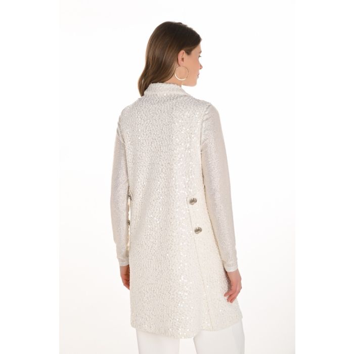 Paillettenweste, winter white