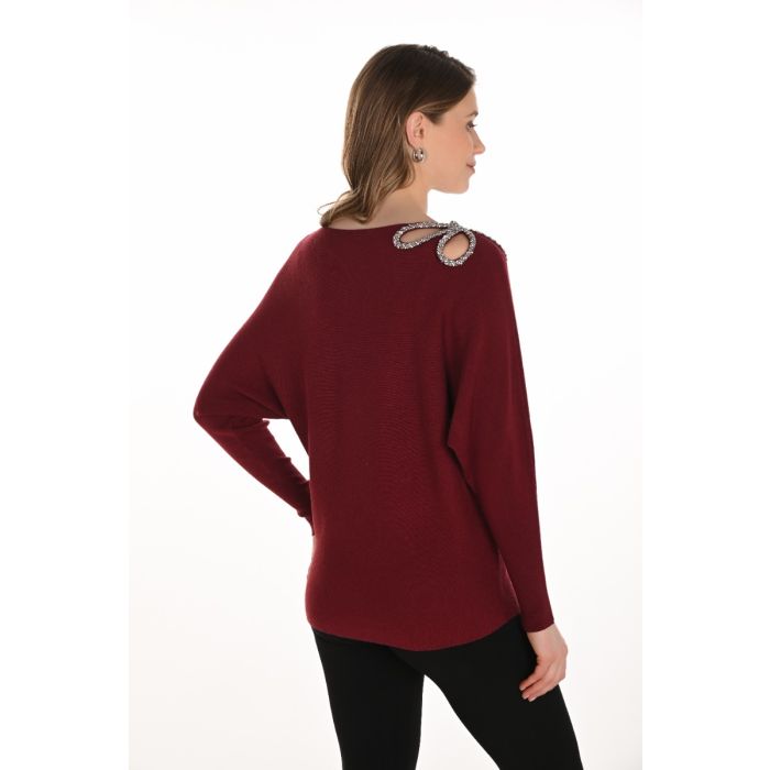 Da-Pullover, cabernet