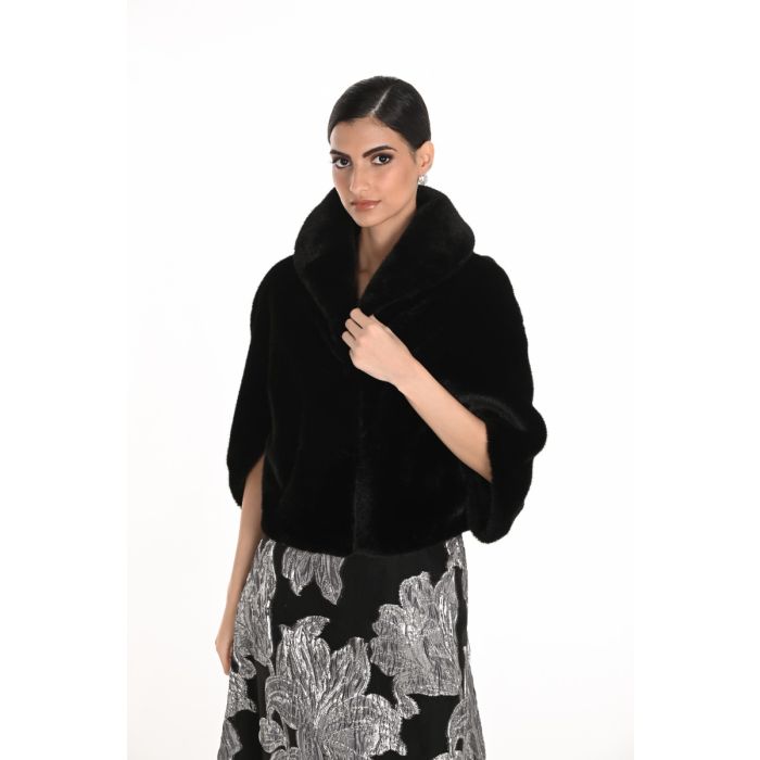 Plüschjacke, black