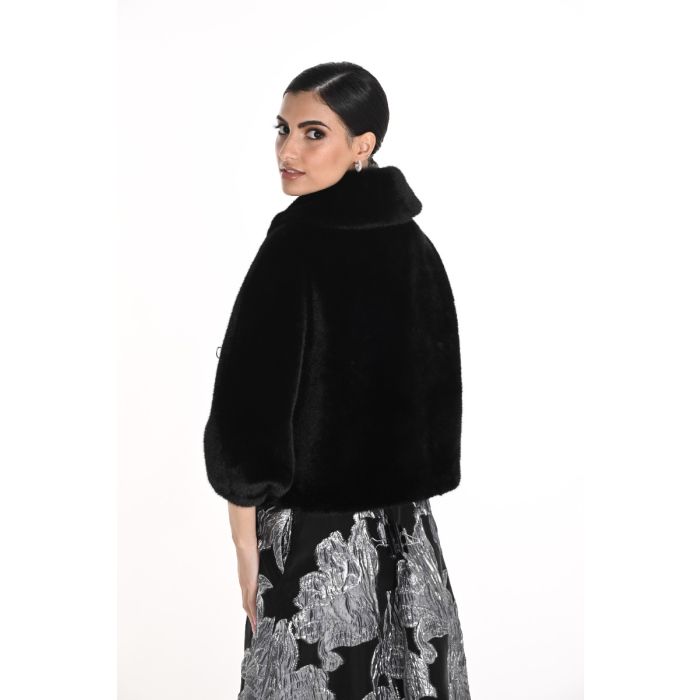 Plüschjacke, black