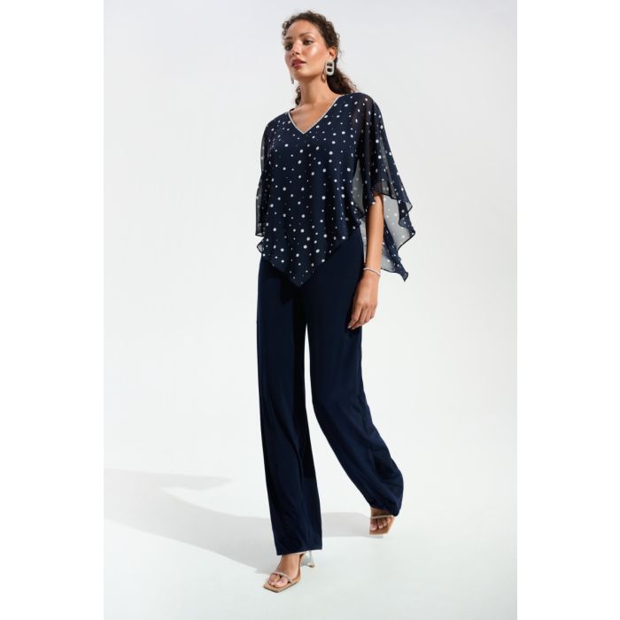 Bluse mit Überwurf, midnight blue/vanille