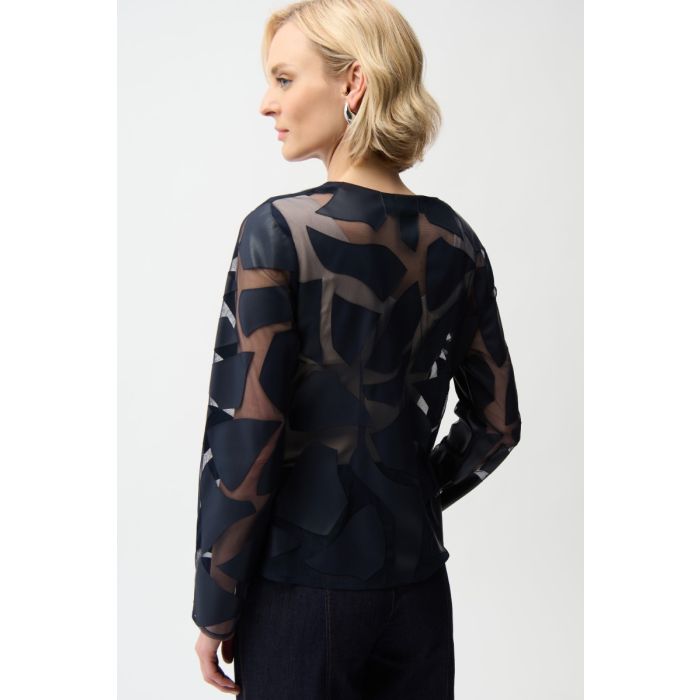 Meshjacke mit Lederimitat, midnight blue