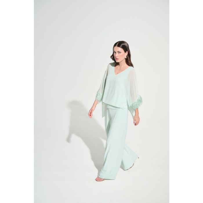 Da-Bluse mit Fransen, pistazie