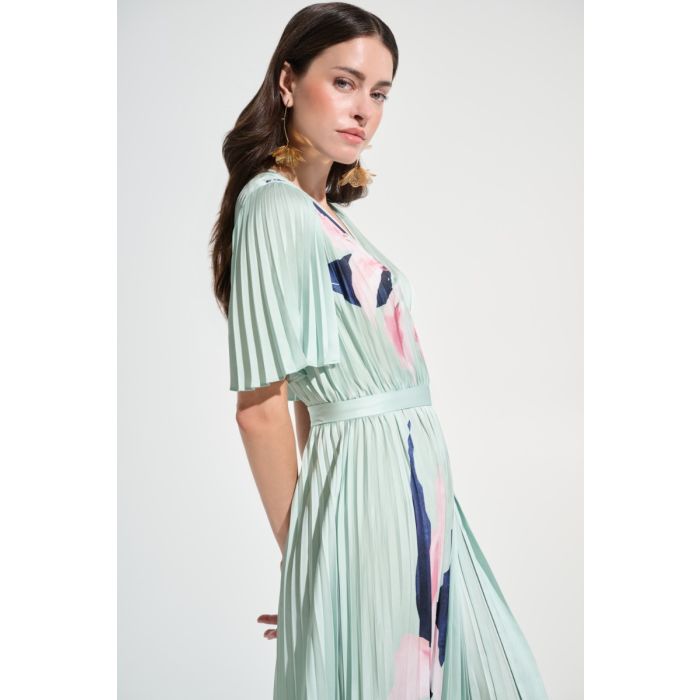 Plisseekleid, pistazie/multi