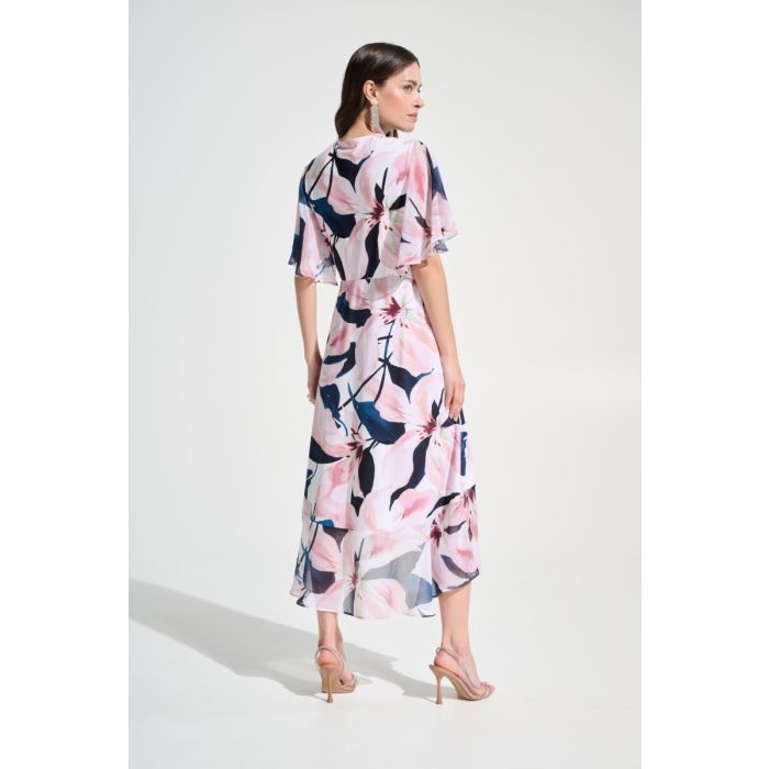 Kleid mit Chiffonarm, vanille/multi