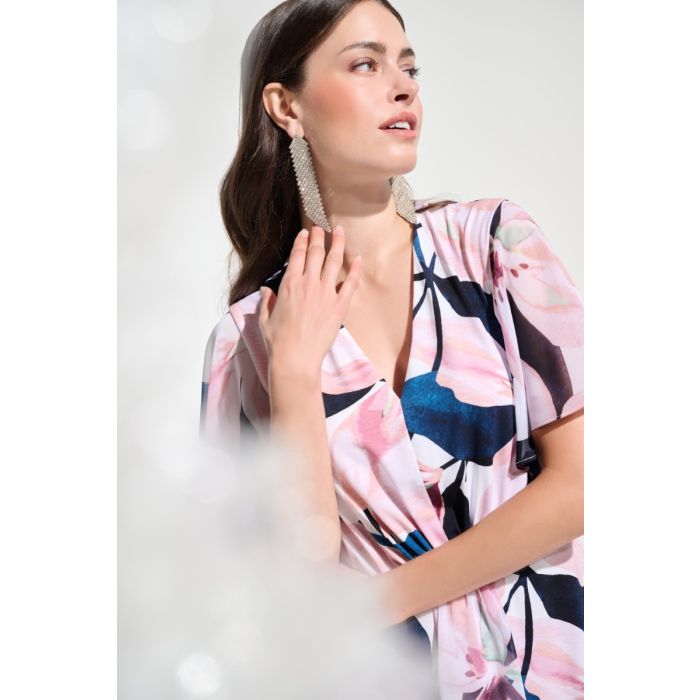 Kleid mit Chiffonarm, vanille/multi