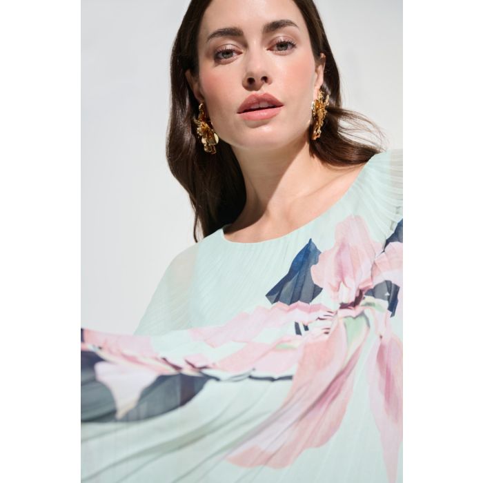Plisseebluse, pistazie/multi