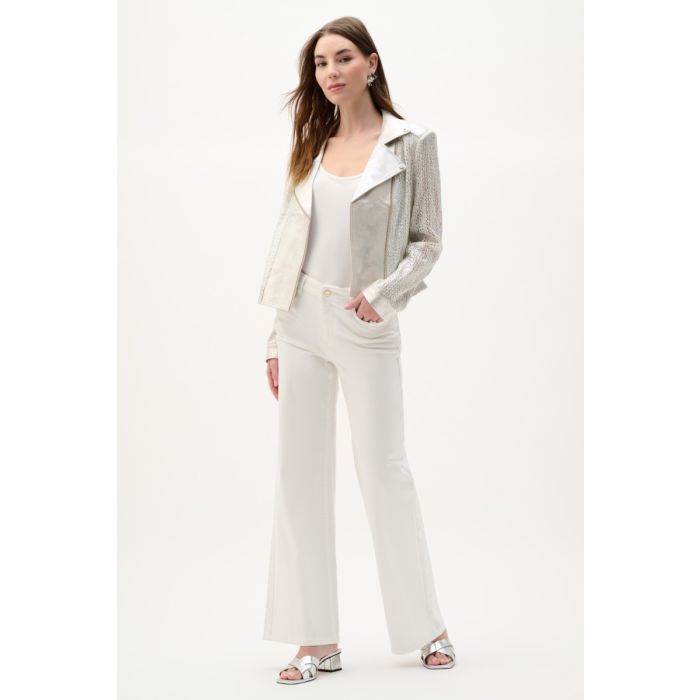 Bikerjacke, champagner/silver