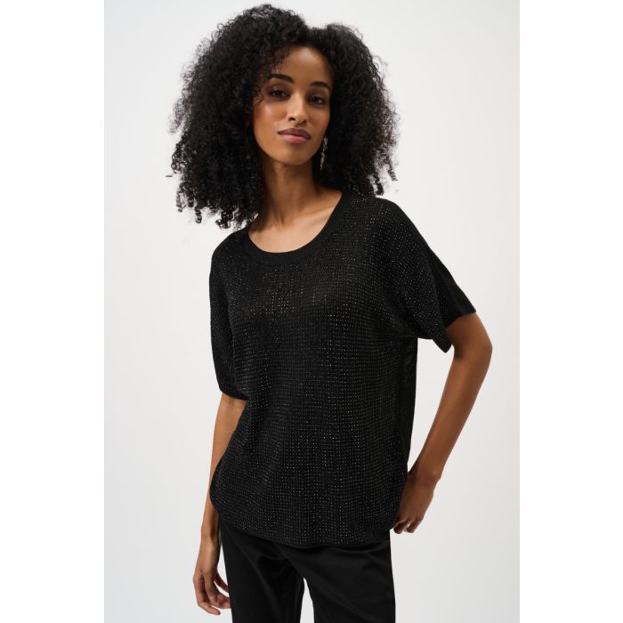 Glitzershirt, black