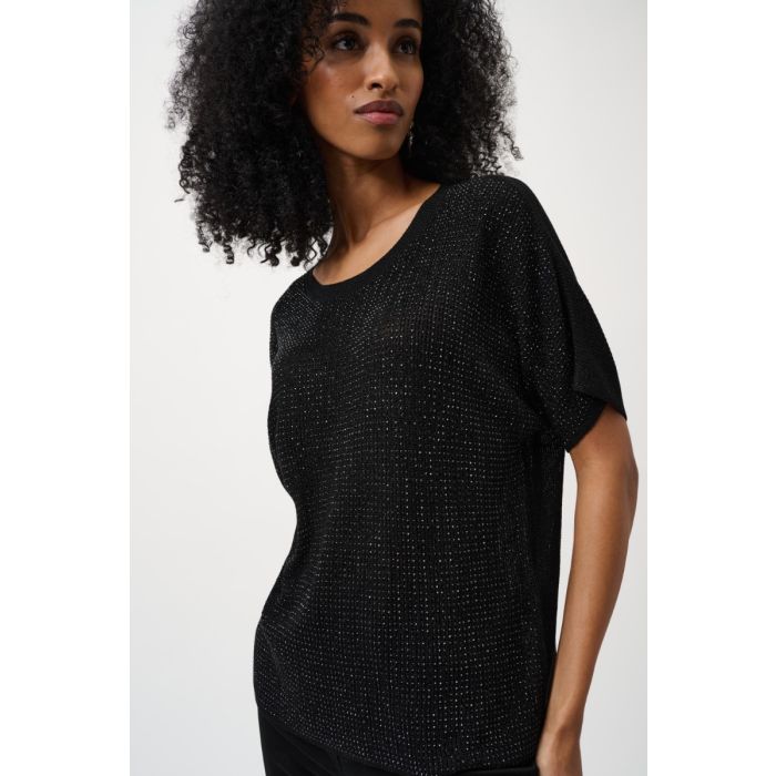 Glitzershirt, black