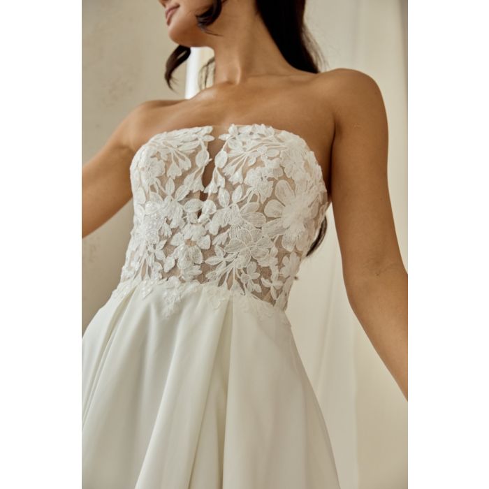 Brautkleid mit Mikadorock, ivory/nude