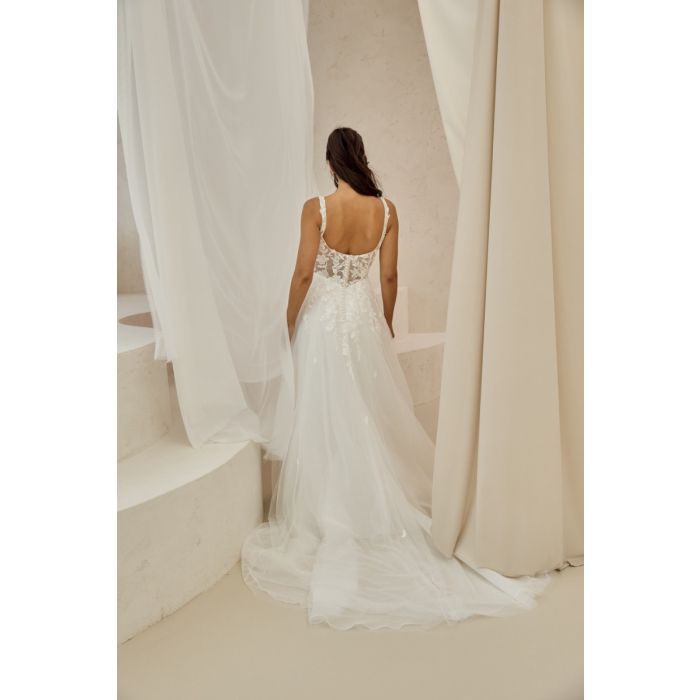 Brautkleid mit Tüllrock und Spitze, ivory