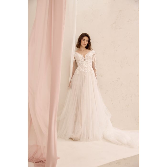 Brautkleid mit langem Arm, ivory
