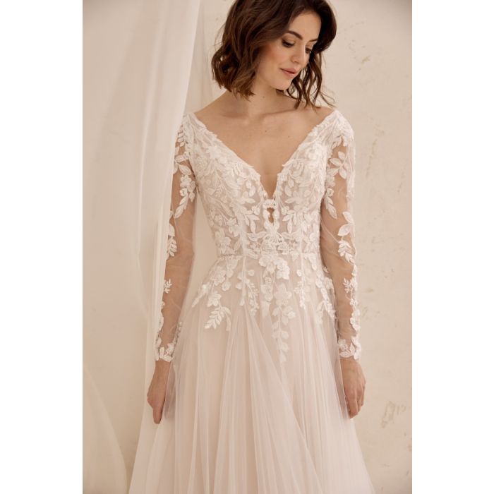 Brautkleid mit langem Arm, ivory