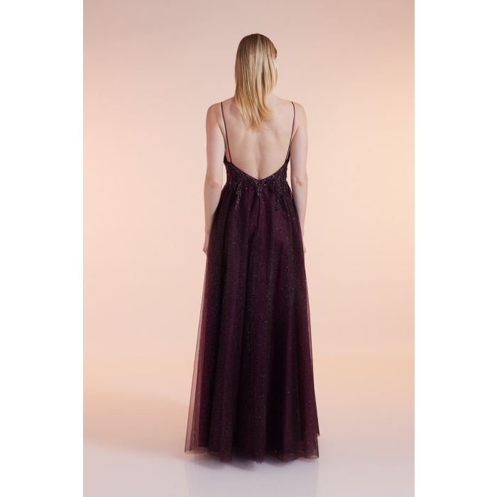 Abendkleid mit Glitzertüll, purple rain