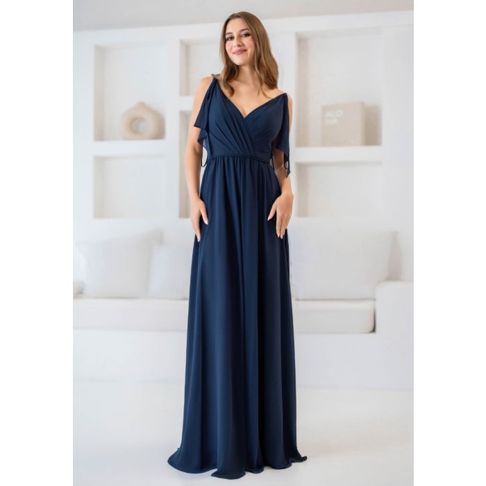 Abendkleid mit Flügelärmeln, twilight blue