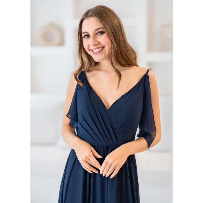 Abendkleid mit Flügelärmeln, twilight blue