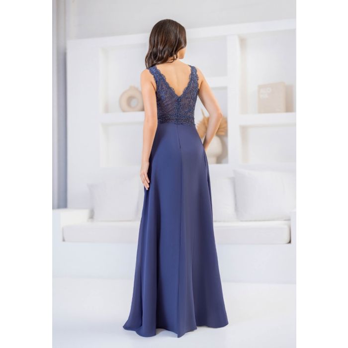 Abendkleid mit Chiffonrock, vintage indigo